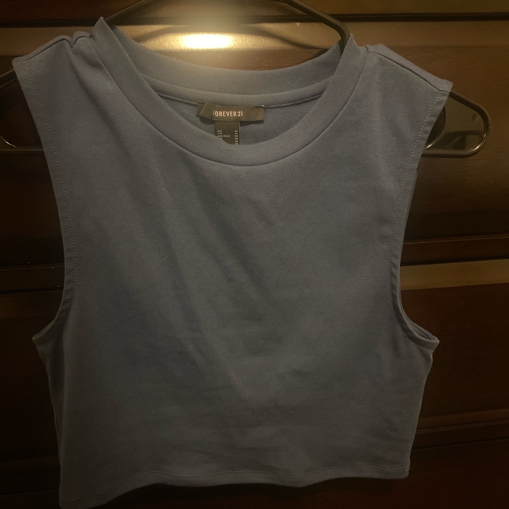 forever 21 navy blue cropped tank